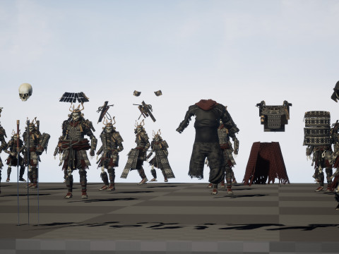 Skeleton Samurai Modelo 3D