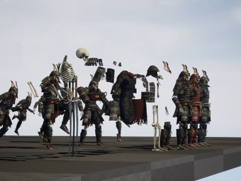 Skeleton Samurai Modelo 3D