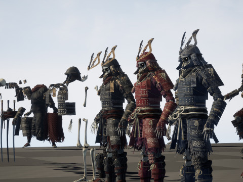 Skeleton Samurai Modelo 3D