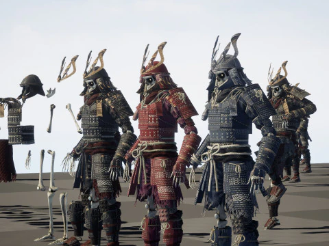 Scheletro Samurai Modello 3D