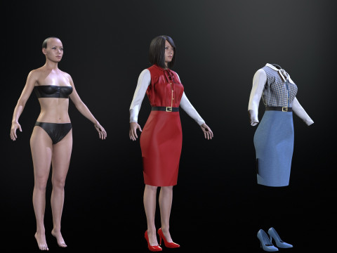 Asian Office girl 3D Модель