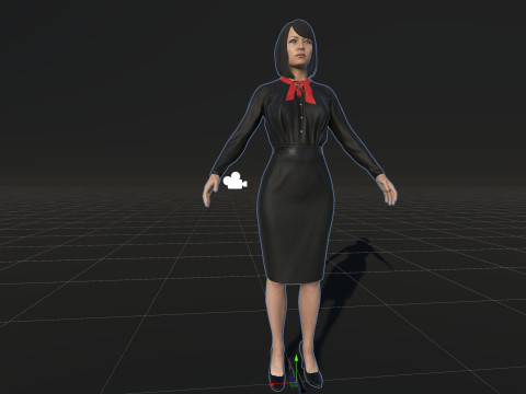 Asian Office girl 3D Модель