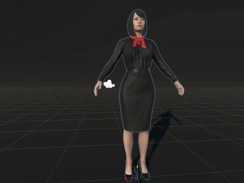 Asian Office girl 3D Model