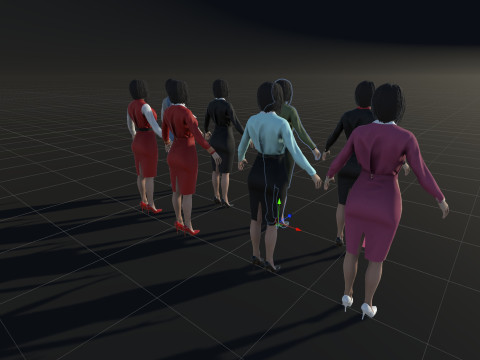 Asian Office girl 3D Модель