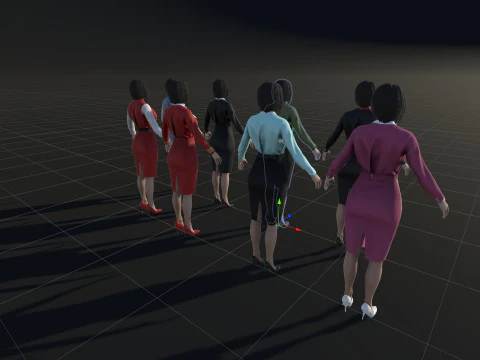 Asian Office girl 3D Model