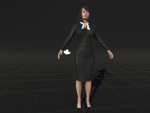Asian Office girl 3D Модель