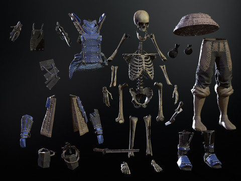 SkeletonSamurai2 3D Model