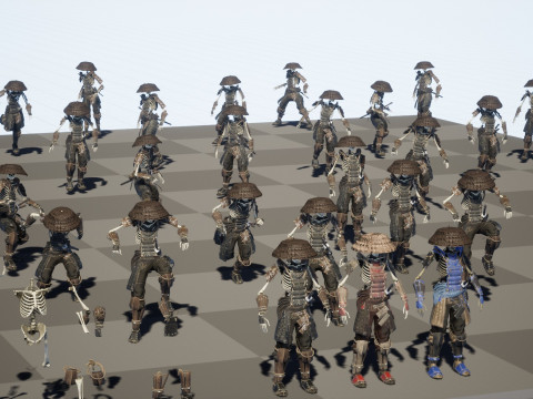 SkeletonSamurai2 3D Model