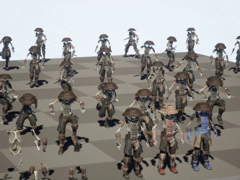 SkeletonSamurai2 3D Model