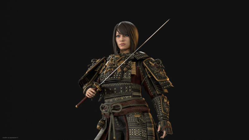 Samurai Girl2 Modèle 3D .c4d .max .obj .3ds .fbx .stl .blend