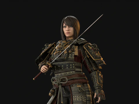 Samurai Girl2 3D Model