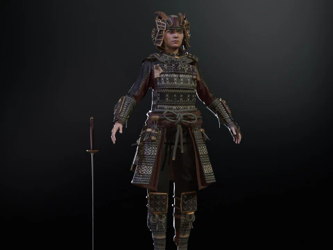 Samurai Girl2 3D Model