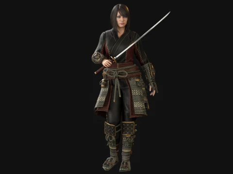 Samurai Girl2 3D Model