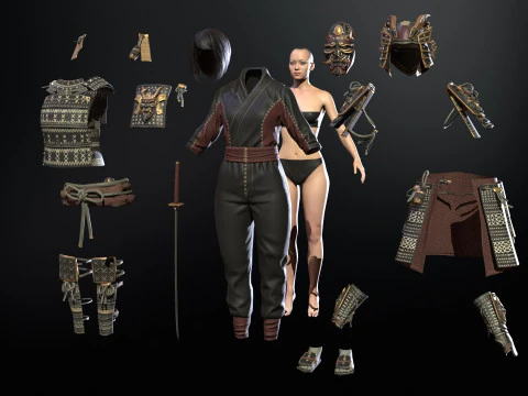 Samurai Girl2 3D Model