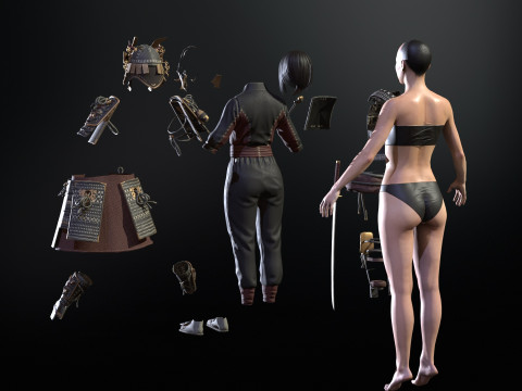 Samurai Girl2 Modèle 3D