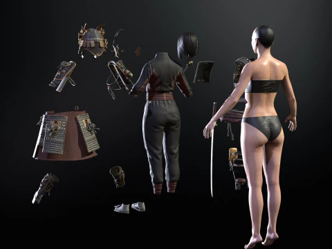 Samurai Girl2 3D Model