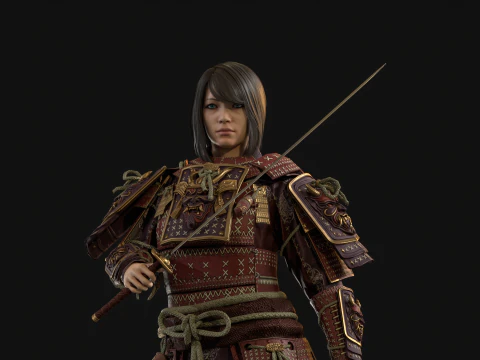 Samurai Girl2 3D Model