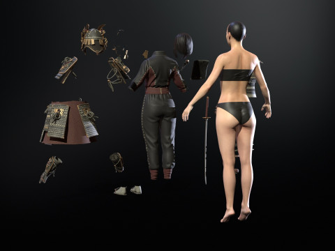 Samurai Girl2 Modèle 3D