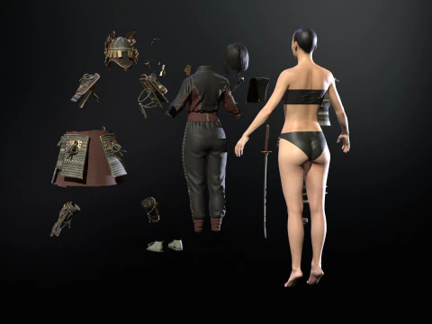 Samurai Girl2 3D Model