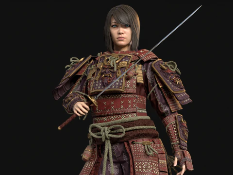 Samurai Girl2 3D Model