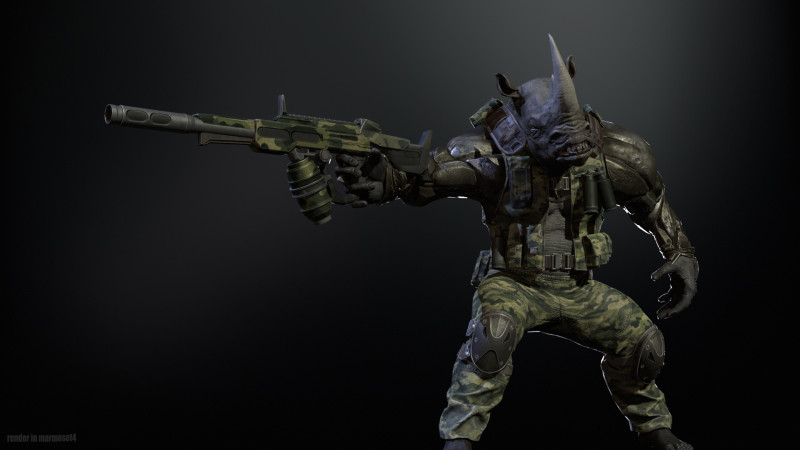 Rhino Military Modello 3D .c4d .max .obj .3ds .fbx .stl .blend