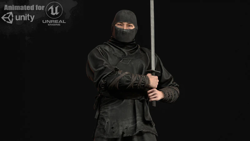 ClassicNinja 3D Model .c4d .max .obj .3ds .fbx .stl .blend 