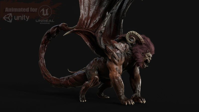 マンティコア 3Dモデル .c4d .max .obj .3ds .fbx .stl .blend 