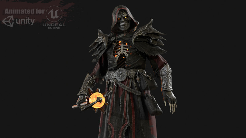 Skeleton ArchMage 3D Model .c4d .max .obj .3ds .fbx .stl .blend