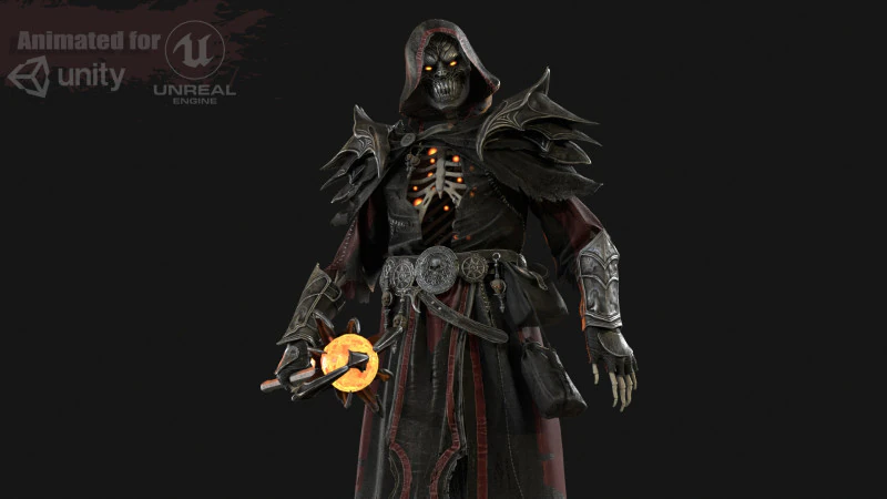Skeleton ArchMage 3D Model .c4d .max .obj .3ds .fbx .stl .blend 