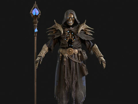 Skeleton ArchMage 3D Model