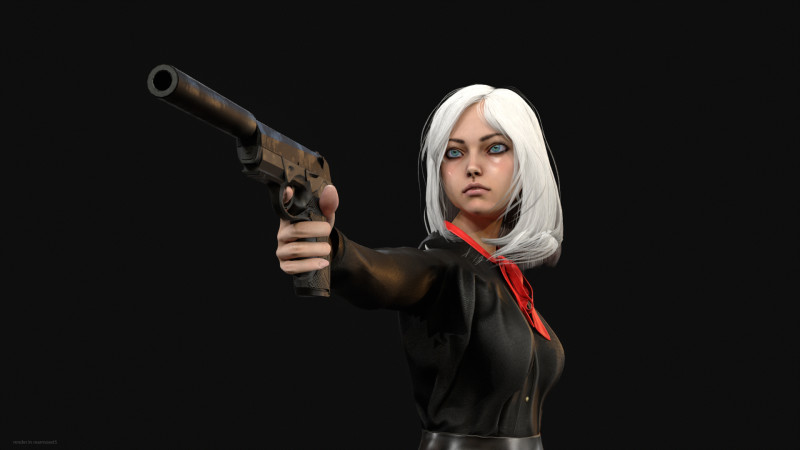 EngLittlegGirl2 3D Model .c4d .max .obj .3ds .fbx .stl .blend 