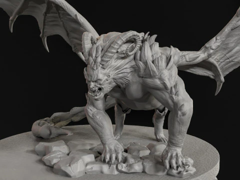 Manticore High Poly for 3d Print 3D Print Model