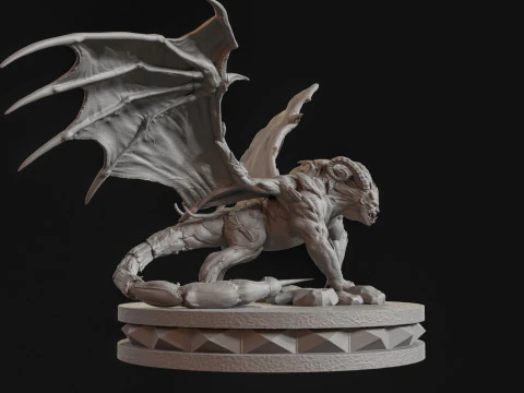 Manticore High Poly for 3d Print 3D Print Model
