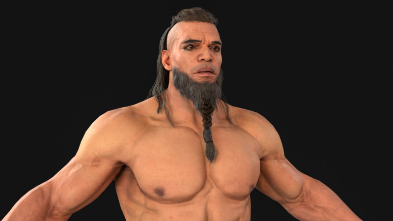Barbarian Man 3D Model .c4d .max .obj .3ds .fbx .stl .blend