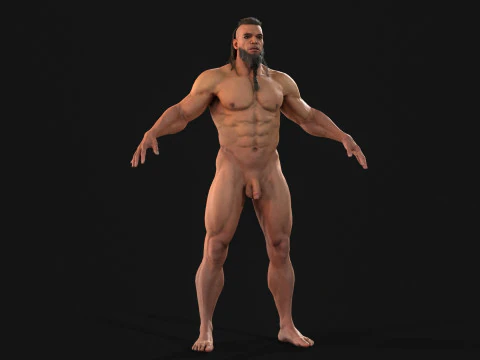 Homem B&aacute;rbaro Modelo 3D