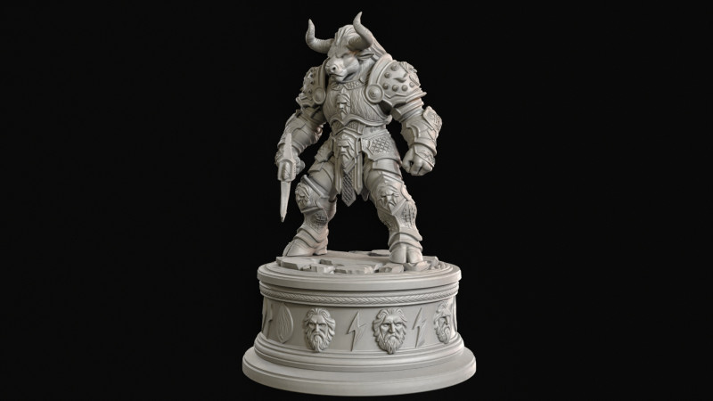 Impressão 3D do Minotauro Modelo 3D .c4d .max .obj .3ds .fbx .stl .blend 