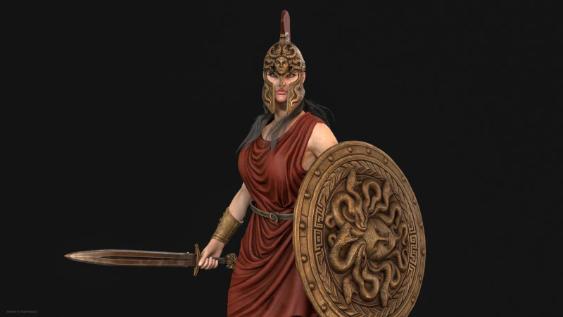 MythWarrorGirl 3D Model .c4d .max .obj .3ds .fbx .stl .blend 