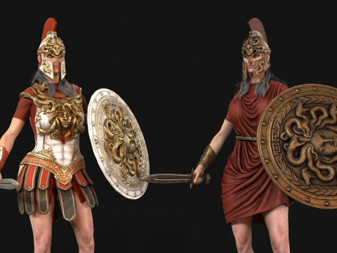 Gadis Prajurit Mitos Model 3D