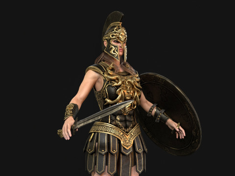 Gadis Prajurit Mitos Model 3D