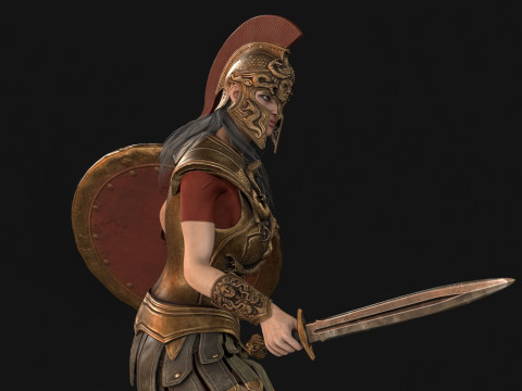 Gadis Prajurit Mitos Model 3D