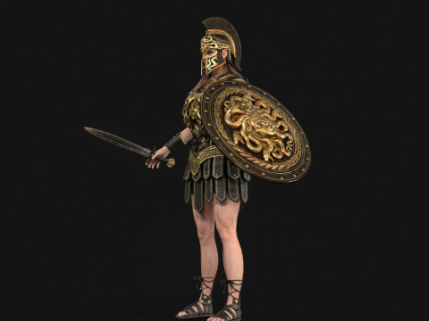 Gadis Prajurit Mitos Model 3D