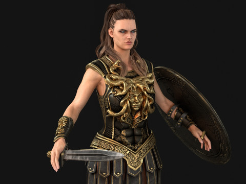 Gadis Prajurit Mitos Model 3D