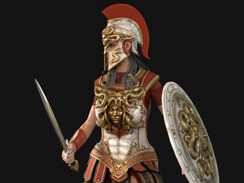 Gadis Prajurit Mitos Model 3D