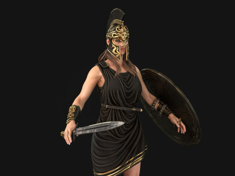 Gadis Prajurit Mitos Model 3D