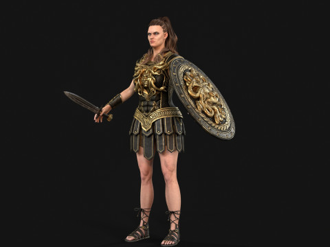 Gadis Prajurit Mitos Model 3D