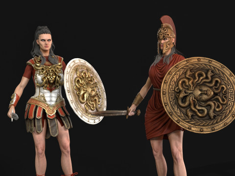 Gadis Prajurit Mitos Model 3D