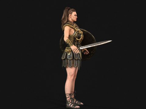 Gadis Prajurit Mitos Model 3D