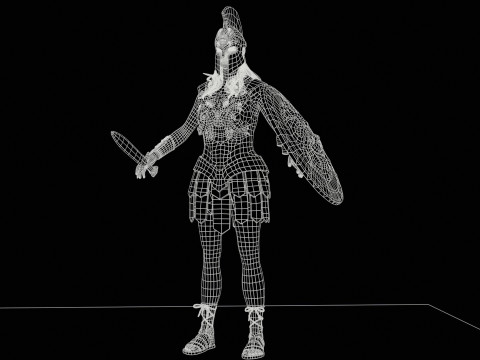 Gadis Prajurit Mitos Model 3D