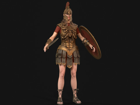 Gadis Prajurit Mitos Model 3D