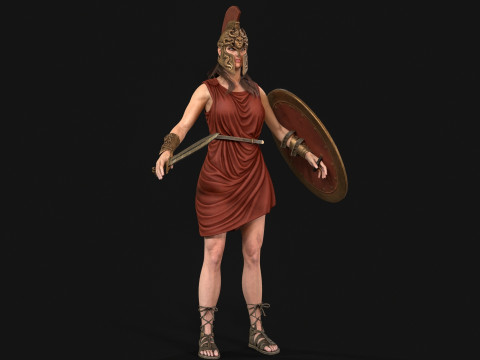 Gadis Prajurit Mitos Model 3D